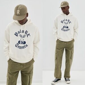 POLO RALPH LAUREN Vintage Graphic Tennis Sweatshirt S